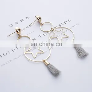Contracted Han Guoer Nail Female Long Tassel Earrings Hand Geometry Eardrop Asymmetric Earrings Wholesale Pearl Earrings thumbnail-2