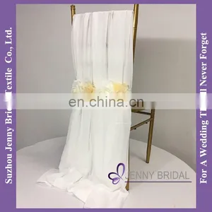 C454A Dining Chair Covers Wedding Decoration Chiffon Material to Make Chair Covers thumbnail-5