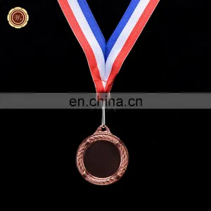 Wr Wholesale Metal Medal High Quality Custom Bronze Blank Medal With Colorful Ribbon thumbnail-2