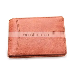 Faddish New Products Customized Top Grain Genuine Leather Money Clip Wallet for Euros Wholesale thumbnail-1