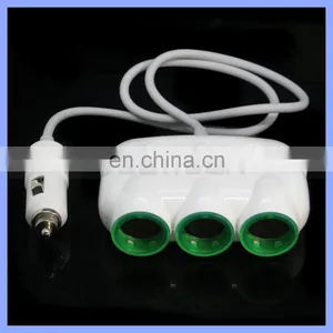 3 Way Auto Dual USB Port Car Cigarette Lighter Socket Adapter Charger for IPhone Samsung Phone thumbnail-1