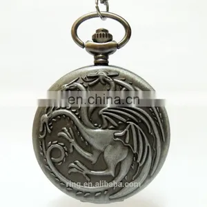Game of Thrones House Targaryen A Song of Ice and Fire Quartz Pocket Watch Necklace thumbnail-3