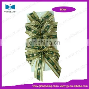 Christmas Tree Ornament Christmas Gift Gold Cloth Bow thumbnail-1