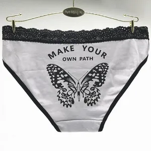 Yun Meng Ni Sexy Underwear Soft Lace Waist Belt Girls Briefs Back Butterfly Print Cotton Panties thumbnail-3