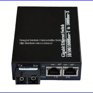 Dual Fiber 2 10/100/1000M Ethernet Fiber Media Converter thumbnail-1