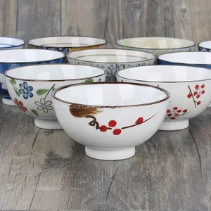 Stoneware Flower Painted Underglaze Colour Cheap Small Ceramic Snack Bowls thumbnail-3