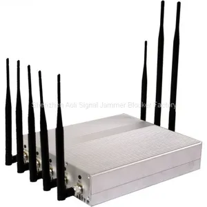 12W Desktop 8 Antenna 3G Cellphone GPS Bluetooth VHF UHF Signal Jammer thumbnail-1