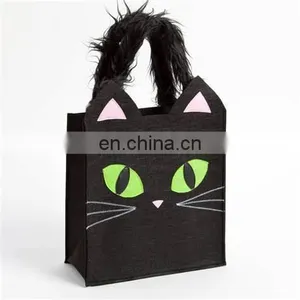 Wholesale Halloween Felt Pumpkin Candy Tote Bag for Kids Trick or Treat Bag thumbnail-5