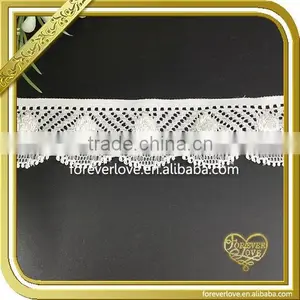 White Elastic Crochet African Lace Trim Fabric for Underwear FLL-010 thumbnail-1