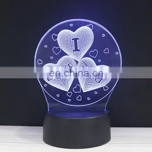 Touch Sensor Led Light Multi-colors Changing 3D Illusion Lamp for Room Lighting Usage thumbnail-5