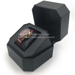 Black High-grade PU Leather Gift Box Creative Personality Watch Display Flip Box thumbnail-3