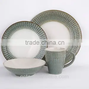 16pcs Dinnerware Set With Hand Painded Reactive Galaze thumbnail-1