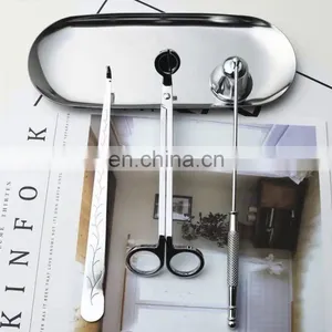 Hot Sale Wholesale Metal Brass Stainless Steel Gold Black Rose Gold Set Accessories Wick Trimmer Candle Snuffer thumbnail-4