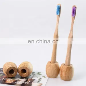 BPA Free Custom Logo 100% Organic Toothbrush Display Stand Bamboo Toothbrush Holder thumbnail-1
