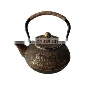 Antique Class Teaware Chinese Enamel Tea Sets Cast Iron Teapot With Strainer thumbnail-1