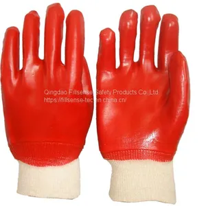Cotton Interlock Liner Knit Wrist PVC Coated Work Gloves thumbnail-1