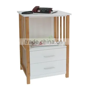 2016 New Side Table End Table With 2 Drawers White Finished thumbnail-1