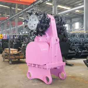 13-15 Tons Excavator Concrete Grinder Rock Milling Machine Suppler Pink Drum Cutter Price thumbnail-2
