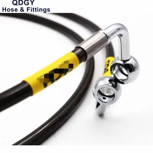 High Quality DOT SAE J1401 Approved Stainless Steel Braided Brake Banjo End Fittings PTFE Motorcycle UTV ATV Brake Hose Line thumbnail-2
