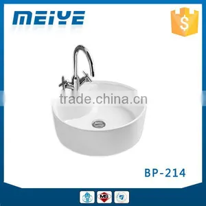 BP-214 Modern Bathroom Design, Quality Round Art Basin, Bathroom Countertop Ceramic Hand Wash Single Bowl Sink thumbnail-1