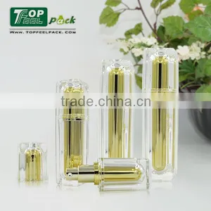 Plating Gold Double Wall Acrylic PMMA Lotion Bottle for Lotion Skincare Sale 100ml thumbnail-1