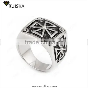 Caroline Wholesale Fashion Silver Cross Ring For Men thumbnail-3