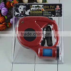 New 2016 Pet Traction Comes Empty Garbage Bags Triple Automatic Retractable Dog Leash With LED Light Pet Traction 4 Colored 4.5m thumbnail-4