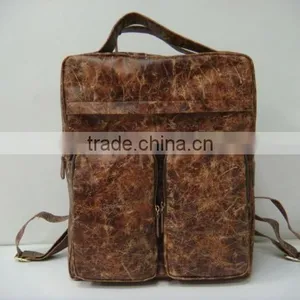 2015 Fashion PU Leather Vintage Men School Bag / Backpack thumbnail-1