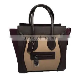 Women Lady Fashion Smile Face pu Leather Handbag Dropshipping Yiwu Patchwork Handbag thumbnail-4