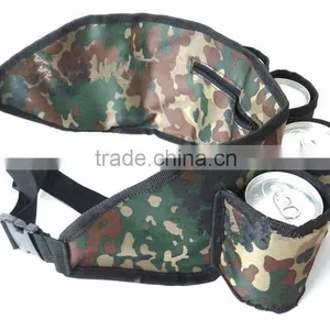 Simple Design Large Capacity Green Camouflage Fabric Beer Belt thumbnail-2