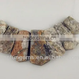 B Grade White Pyrite Rectangle Freeform Beads for Necklace thumbnail-1