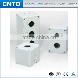 CNTD Gray Plastic 22mm Dia 3-Hole Push Button Switch Control Box Case thumbnail-1