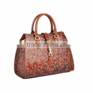 Best Selling Latest Design Ladies Genuine Leather Handbag Brown Genuine Laether Handbag thumbnail-1