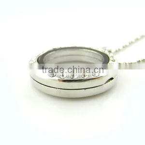 Hot Selling Floating CZ Stone Opened Pendant Necklace Charms thumbnail-1