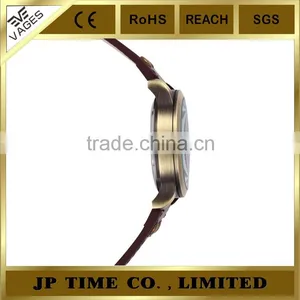 New Retro Skeleton Automatic Mechanical Vintage Leather Copper Wrist Watch thumbnail-2