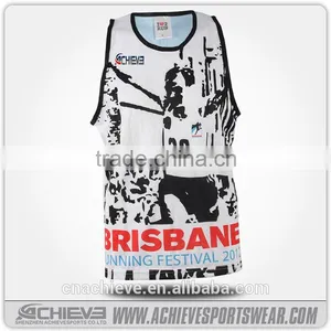 Breathable Cutom Running Singlet Sublimated Wholesal Running Vest Runing Wear thumbnail-3