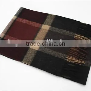 Men Checked Wool Scarf thumbnail-1