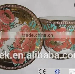Flower Decorate Custom Printed Ceramic Tea Cup and Saucer thumbnail-4