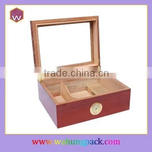Fancy Wooden Cigar Box Hardware/ Cigar Box With Custom Window And Metal Lock Design thumbnail-1
