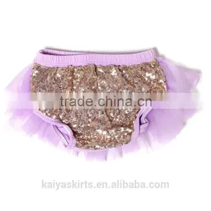 Multicolored New Born Soft Grenadine Sequin Underwear New Style Cotton Baby Ruffle Bloomers for Kid thumbnail-4