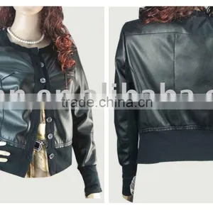 Women pu Leather Jacket thumbnail-1