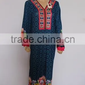 Fashion Long Sleeve Arab Lady Long Gown thumbnail-4