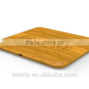 New Bamboo Dual 2 Coil qi Wireless Charger Samsung Wireless Charger Pad thumbnail-4