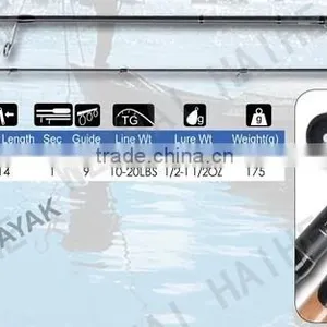 Blank Print Ruler Light Weight High Carbon Single Piece Kayak Fishing Rod thumbnail-1