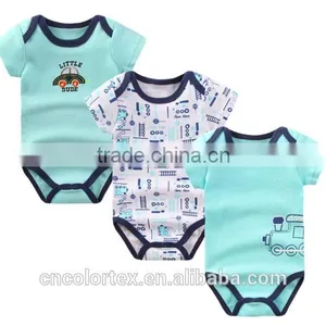 High Quality Summer Baby Boys and Girls Short Sleeve Bodysuit thumbnail-1