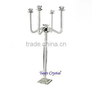 Modern Crystal 5 Light Candelabra With Top Plate thumbnail-1