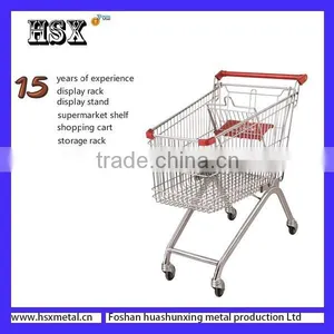 Chrome Metal Supermarket Cart /shopping Cart With Castor /shopping Cart With Seat HSX-S504 thumbnail-2