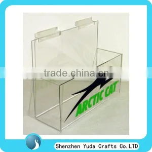 Rectangular Slatwall Clear Acrylic Display Holder With Printing Logo, Plexiglass Display Box Hanging on the Wall thumbnail-1