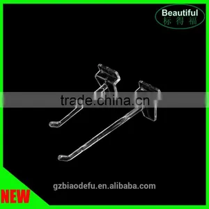Acrylic Clear Slatwall Display Security Plastic Euro Hook thumbnail-1