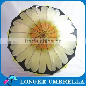 24"*16K Double Layer Chrysanthemum Design Straight Umbrella Woman Umbrella thumbnail-3